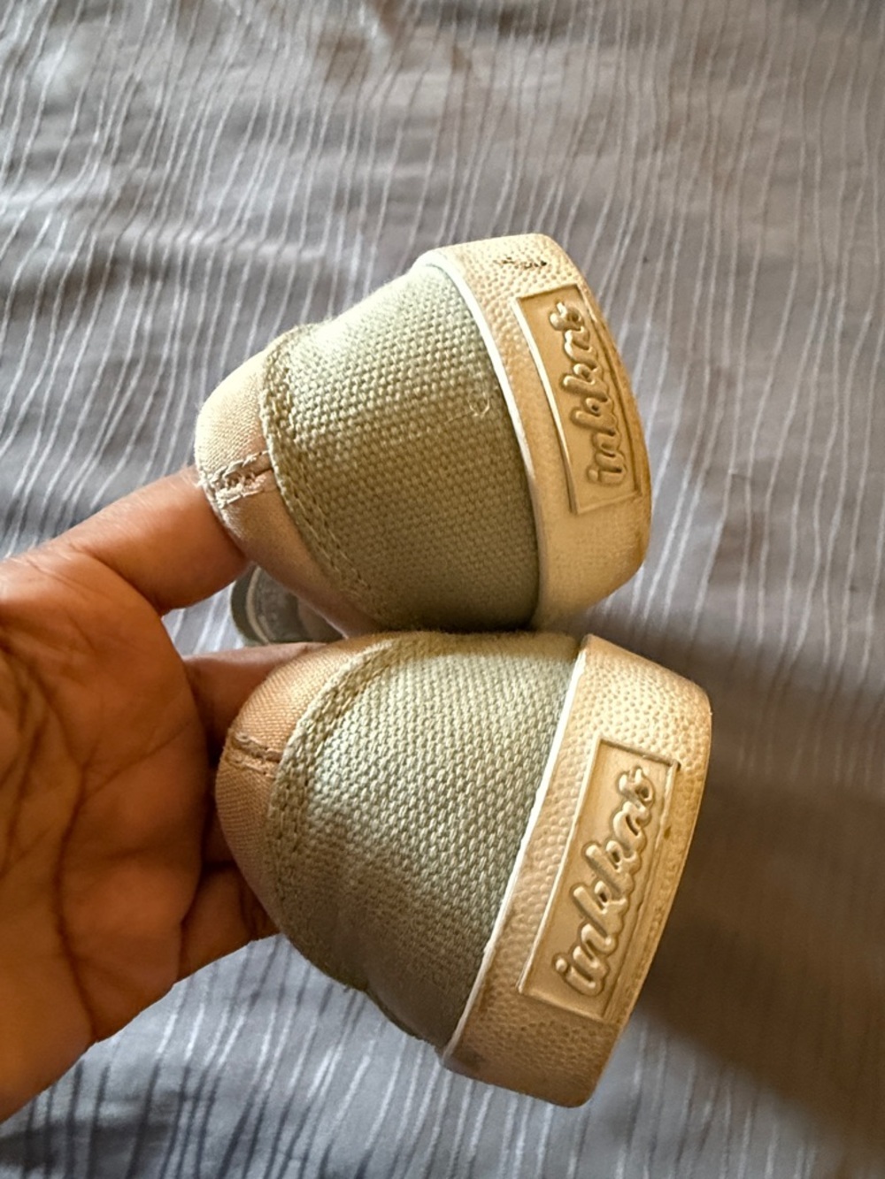 inkkas Beige Canvas Slip-On Loafers with 'BAD' ‘A**’ Graphic 8.5 - Picture 4 of 10
